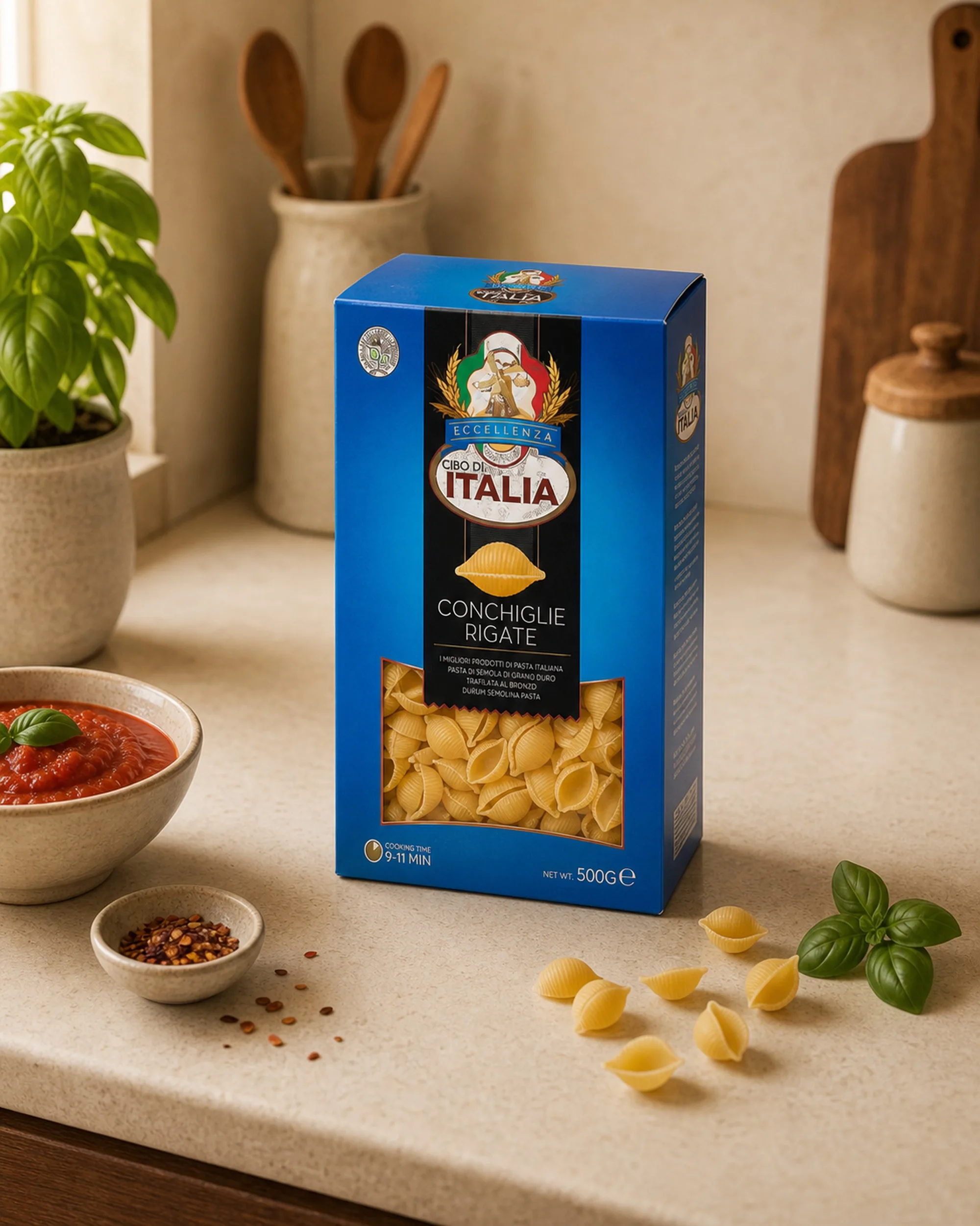 Cibo di Italia Classic Conchiglie Rigate 500g