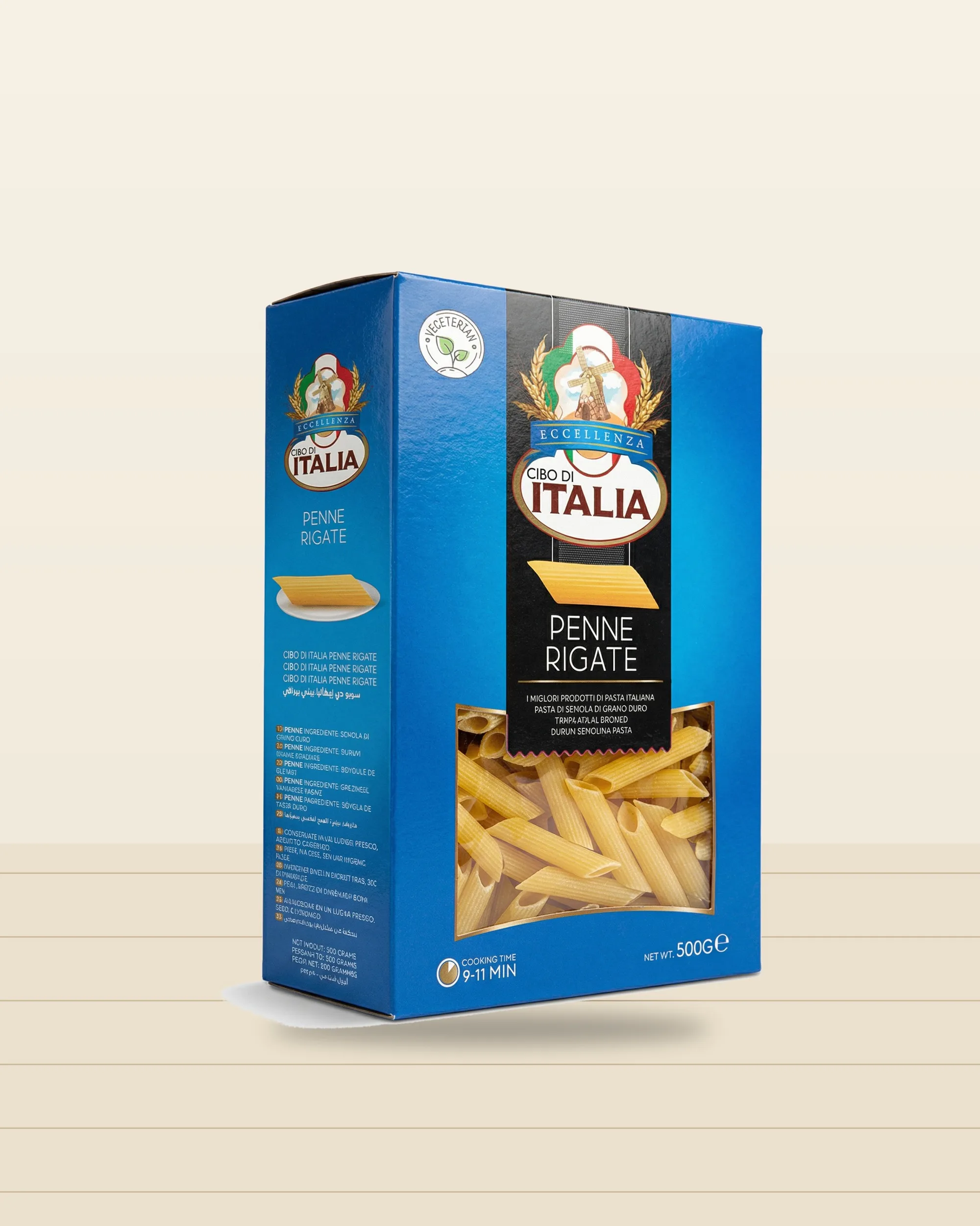 Cibo di Italia Penne Rigate 500g pack (Back)