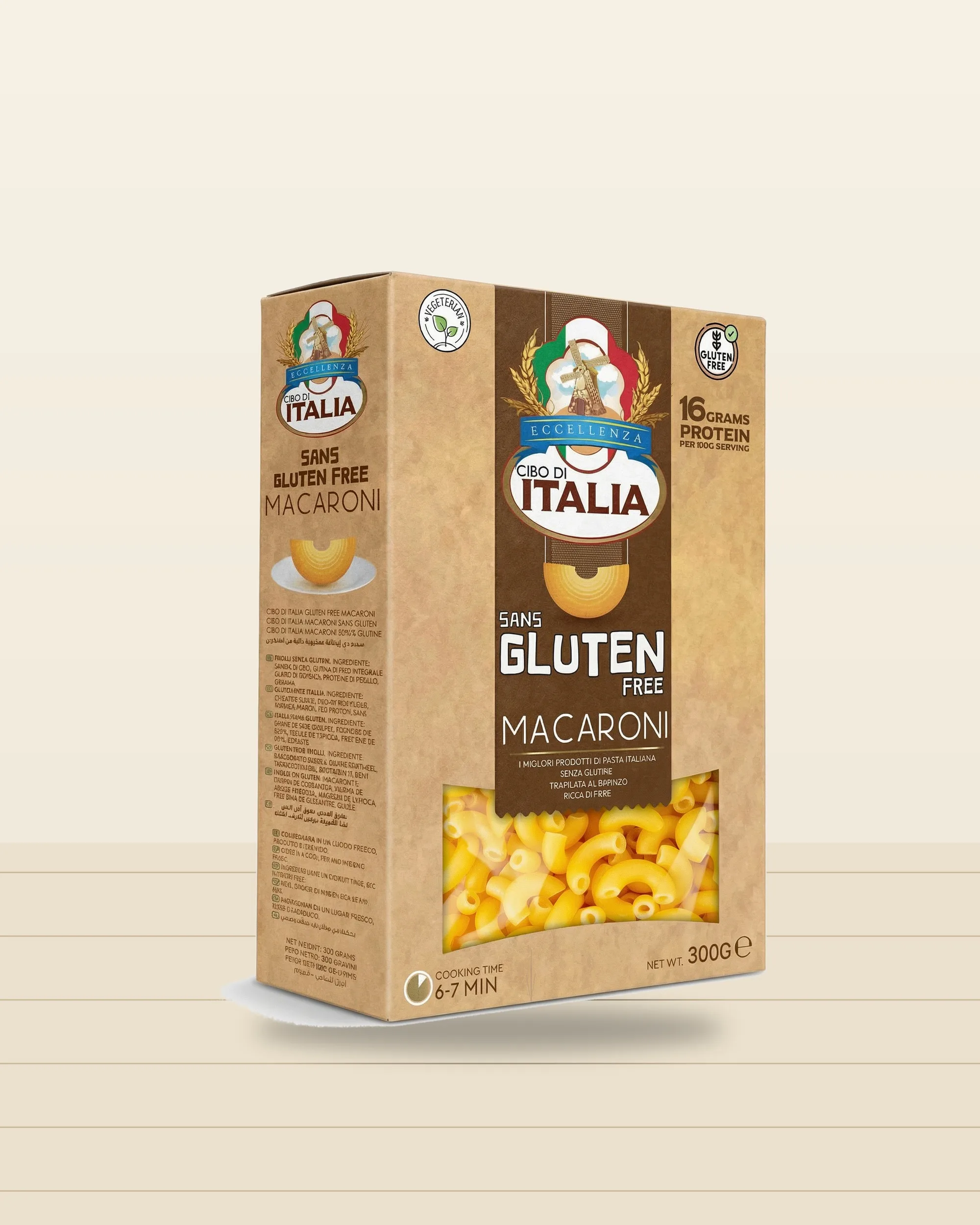 Cibo di Italia Macaroni 300g pack (Back)