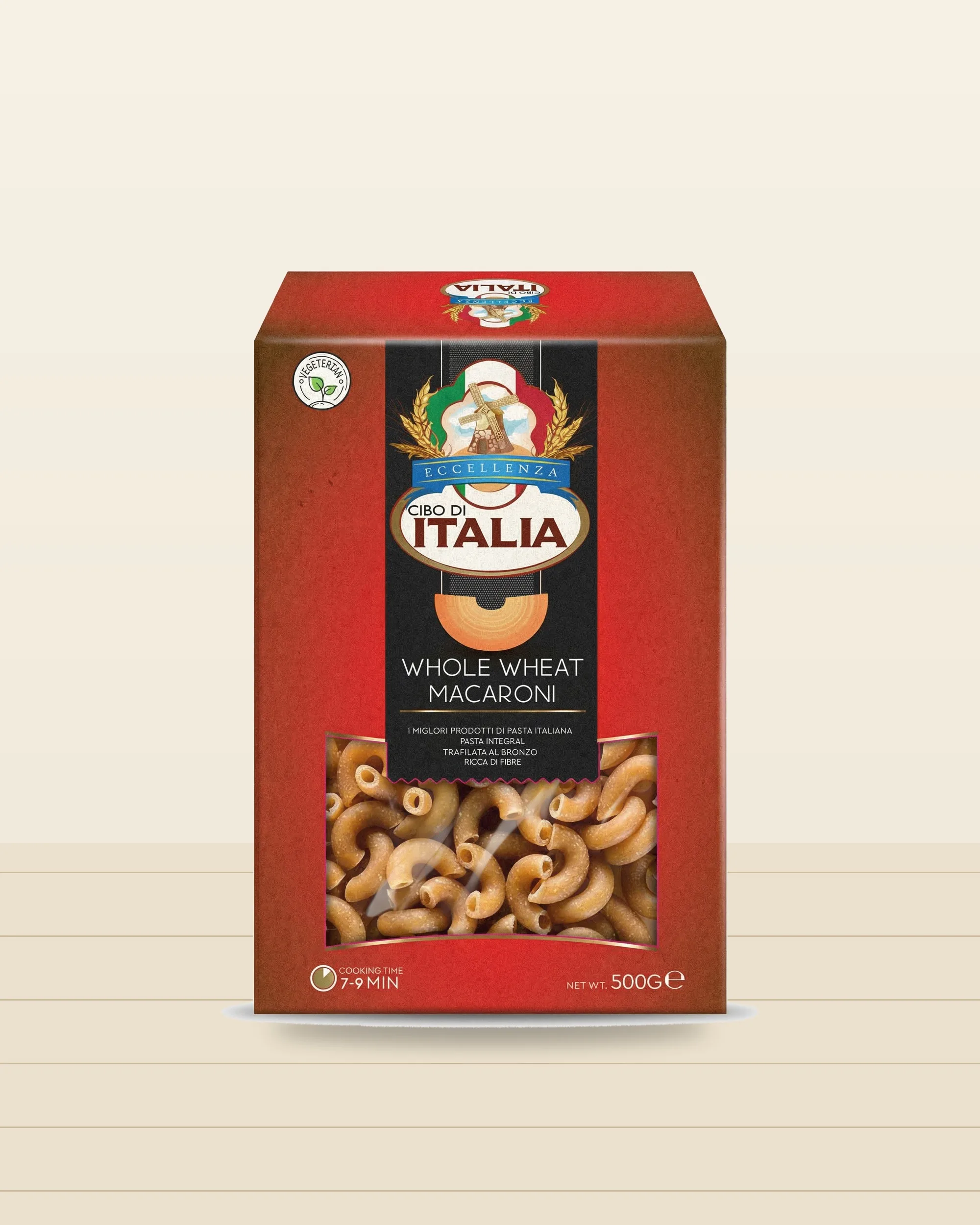 Cibo di Italia Whole Wheat Macaroni 500g pack (Back)