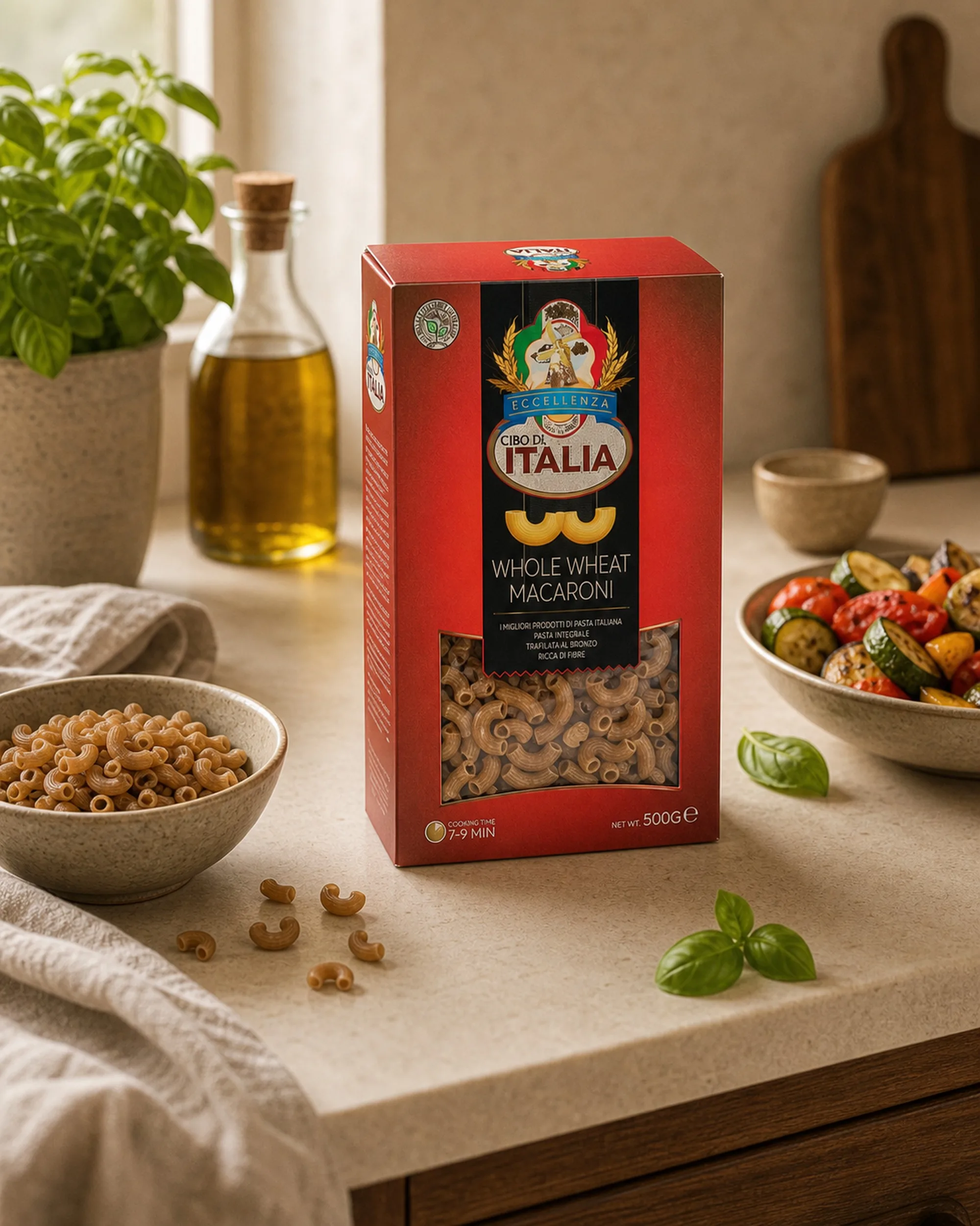 Cibo di Italia Whole Wheat Whole Wheat Macaroni 500g