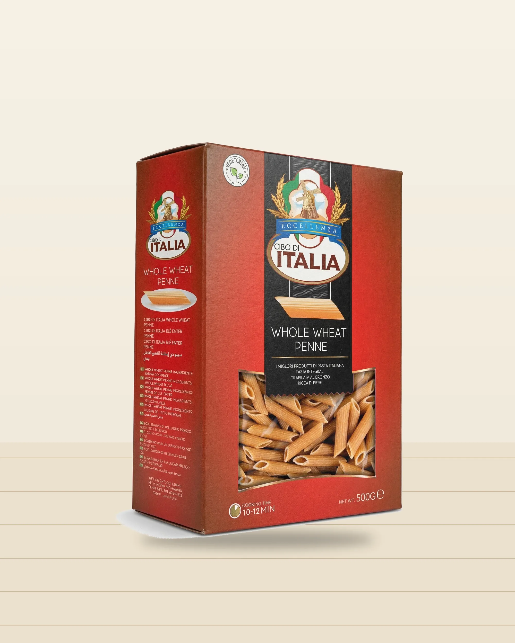 Cibo di Italia Whole Wheat Penne 500g pack (Back)