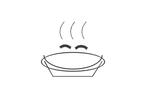Hand-drawn bowl of pasta with steam rising
