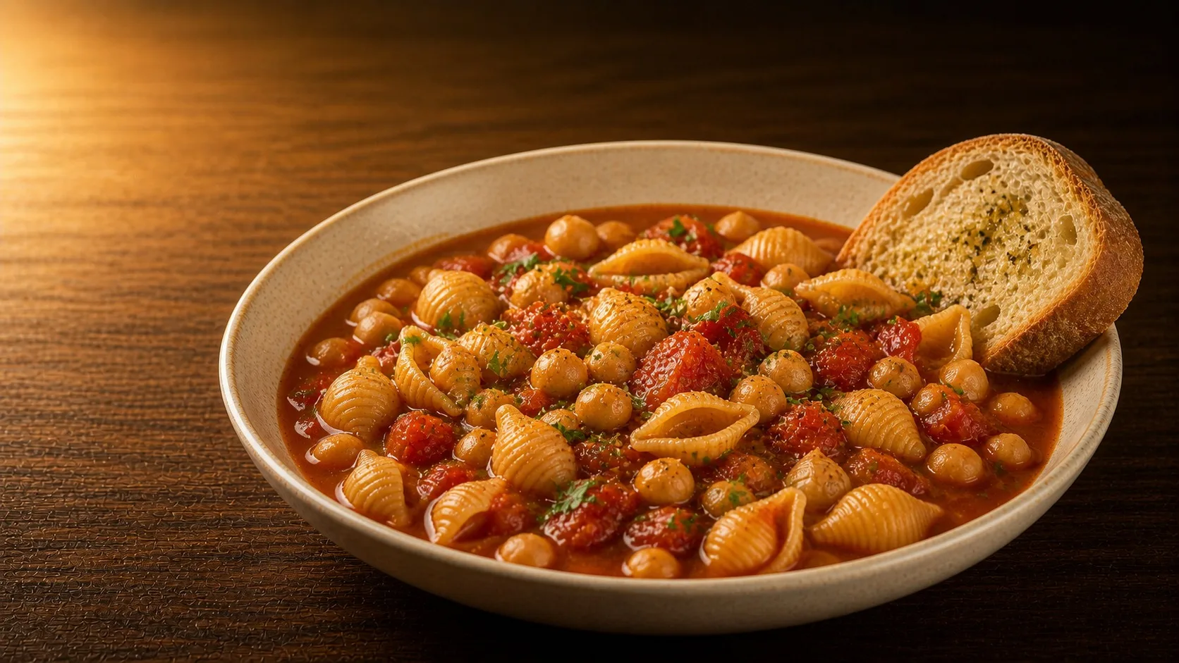 Chickpea & Tomato Pasta Stew — Cibo di Italia pasta recipe