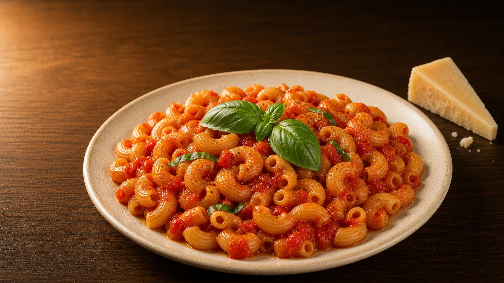 Classic Tomato & Basil Macaroni — Cibo di Italia pasta recipe