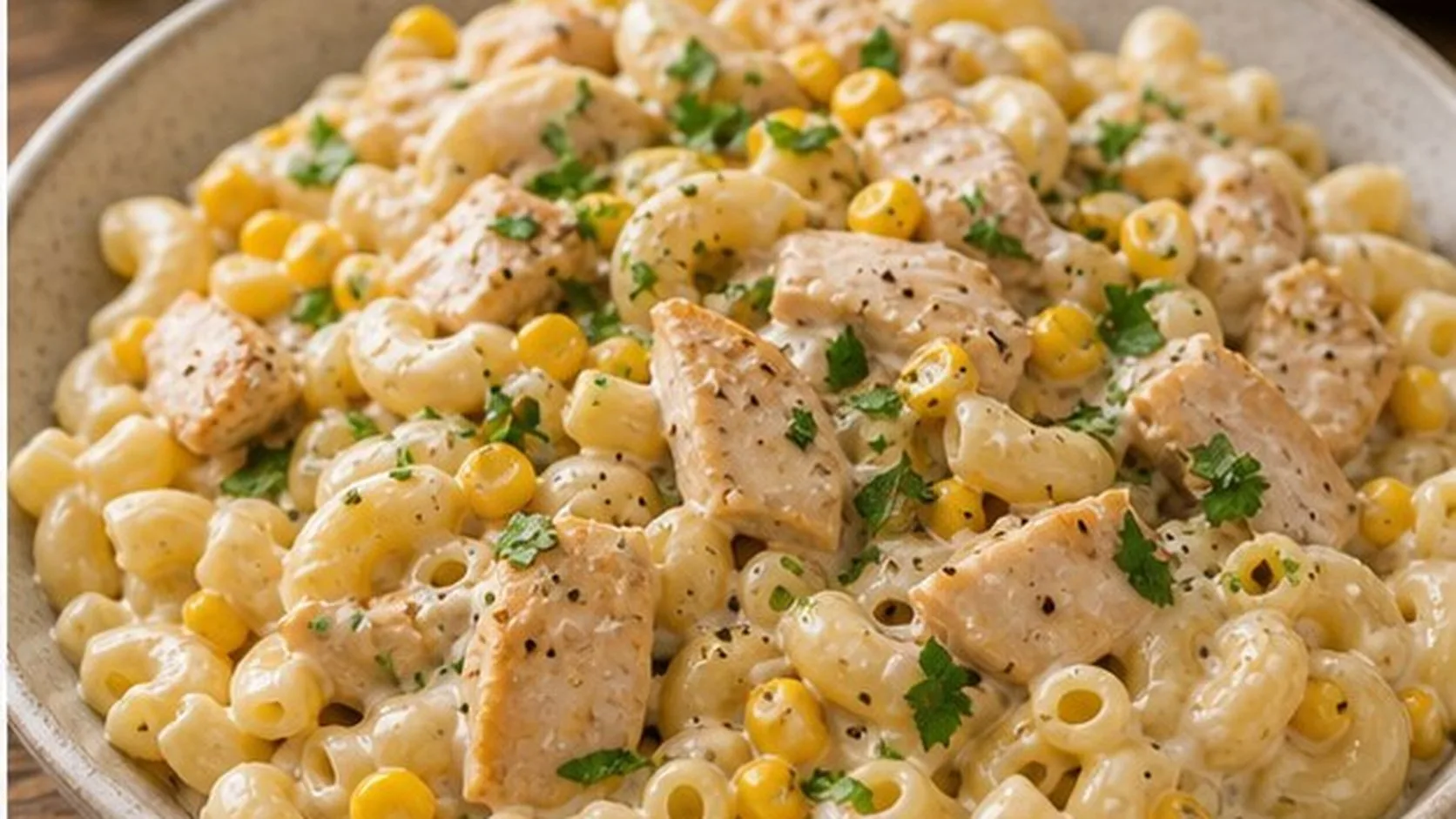 Gluten-Free Macaroni with Chicken & Sweetcorn — Cibo di Italia pasta recipe