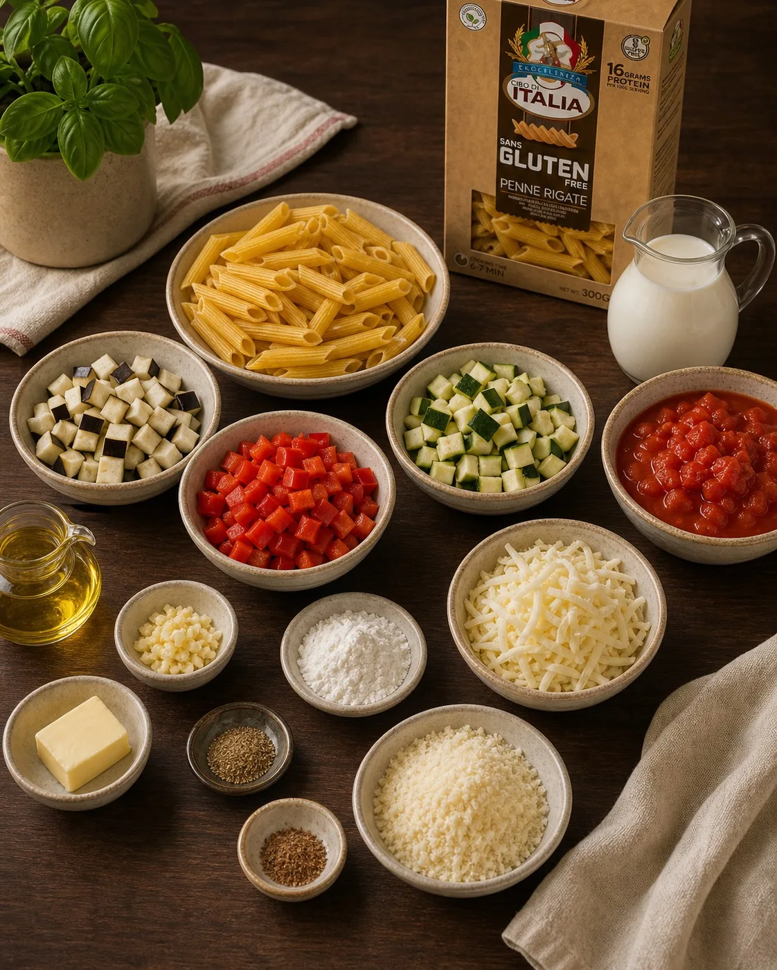 Ingredients for Vegetable Lasagne