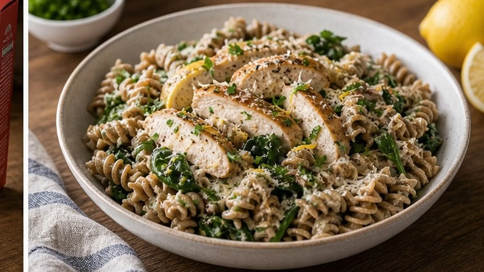 Lemon Chicken Whole Wheat Fusilli — Cibo di Italia pasta recipe