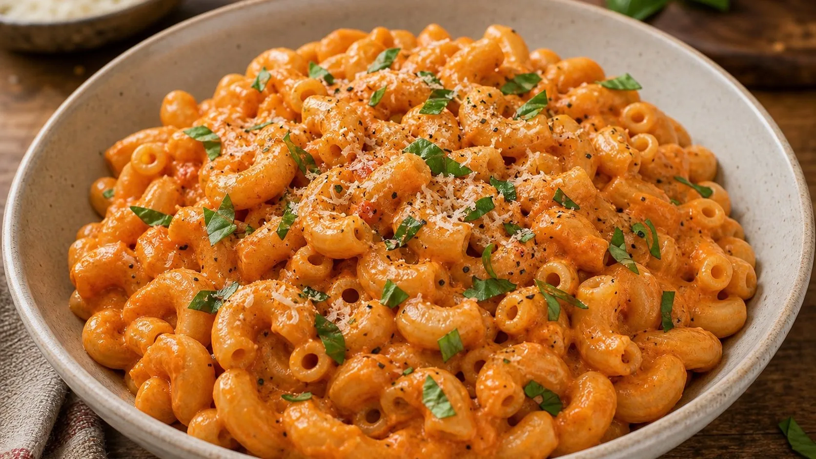 Roasted Red Pepper Macaroni — Cibo di Italia pasta recipe