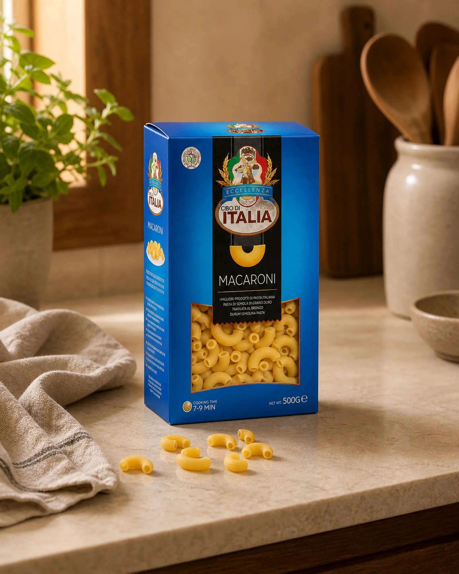 Golden baked pasta cups removed from the tin and ready to pack
