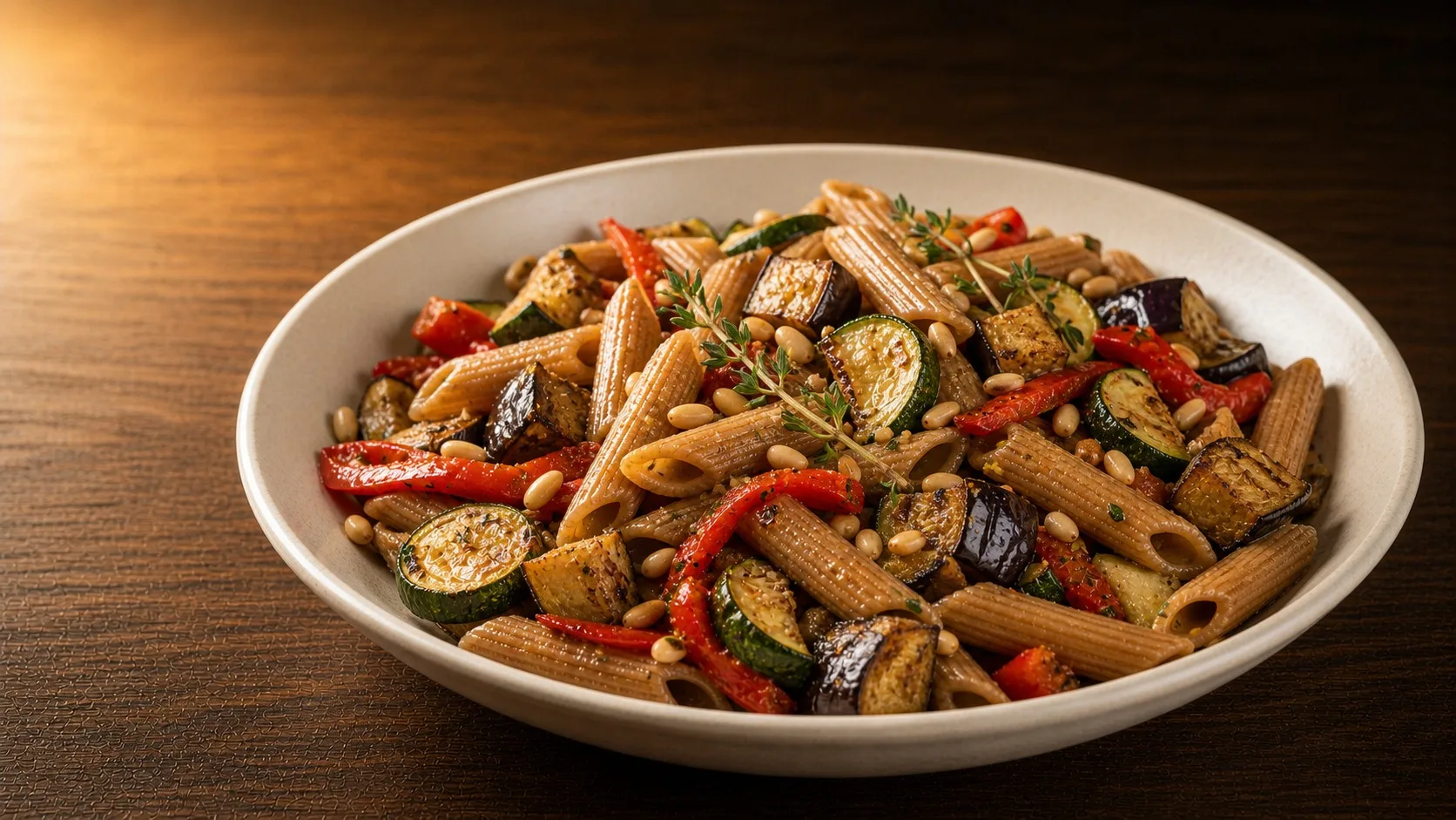 Whole Wheat Pasta with Roasted Vegetables — Cibo di Italia pasta recipe